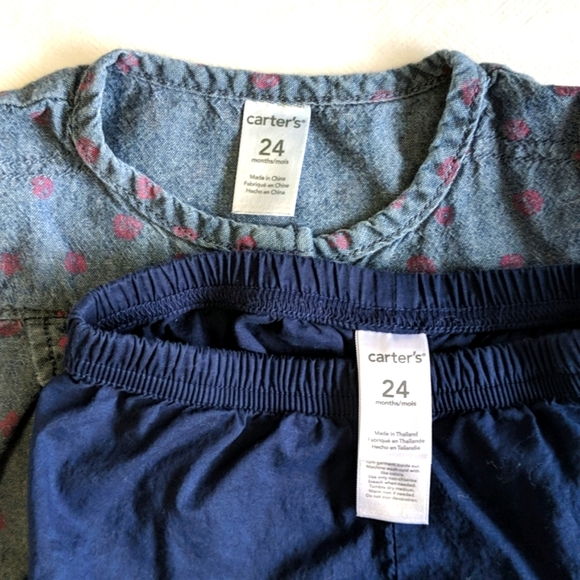 carter's 2 piece cotton summer outfit matching set 24 months baby girl - Picture 8 of 9